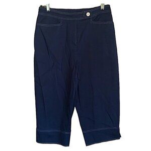 NapaValley HIGHRISE Navy Cotton Spandex Ladies Bermuda Shorts Navy 10 Petite